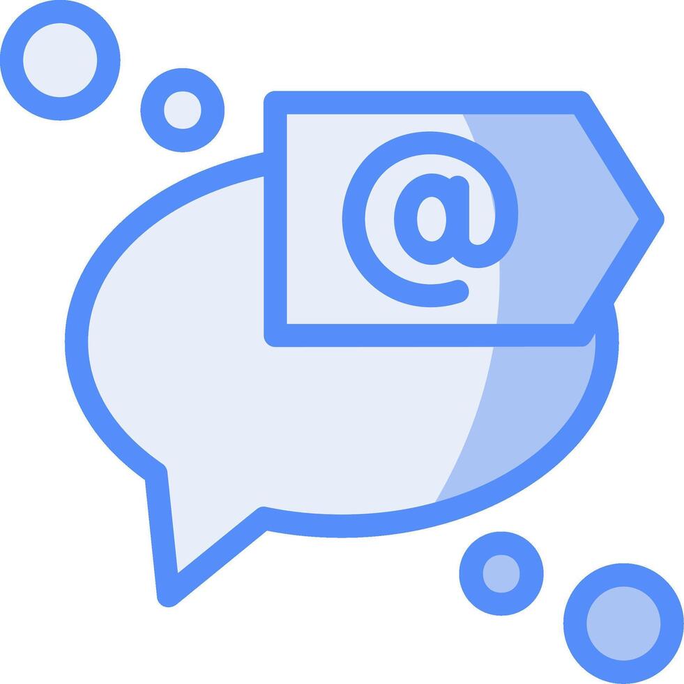 Mention or tag Line Filled Blue Icon vector