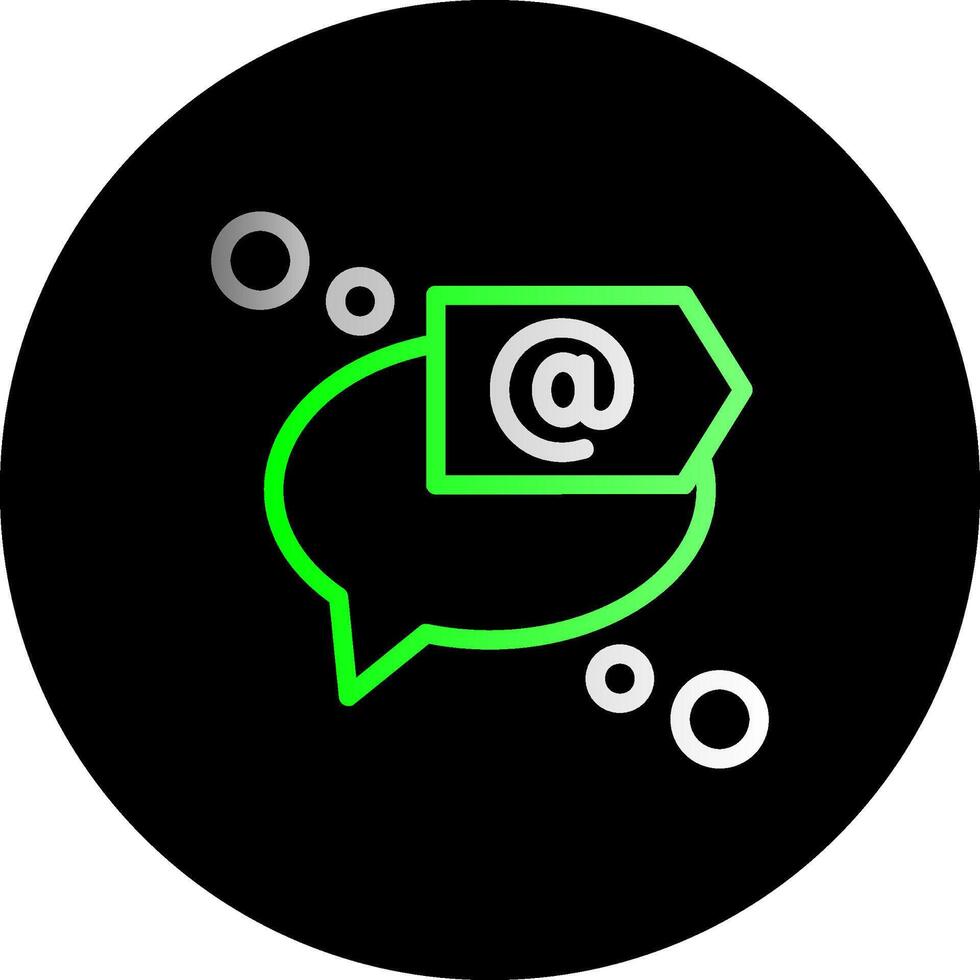 Mention or tag Dual Gradient Circle Icon vector