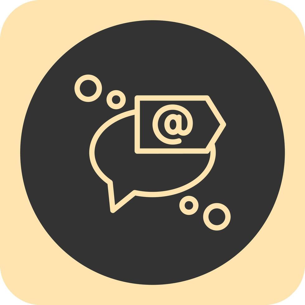 Mention or tag Linear Round Icon vector