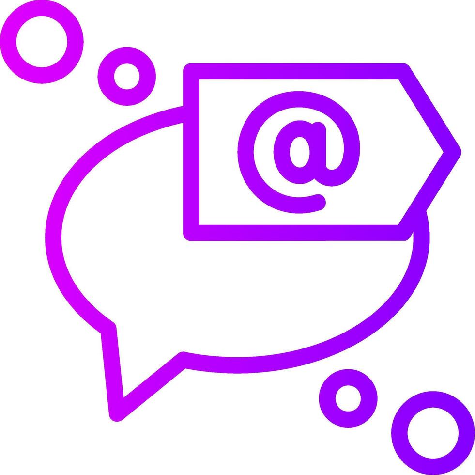 Mention or tag Linear Gradient Icon vector