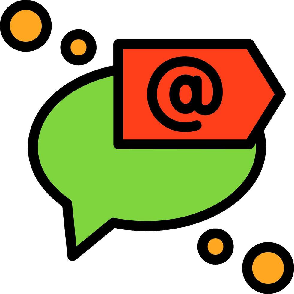 Mention or tag Line Filled Icon vector