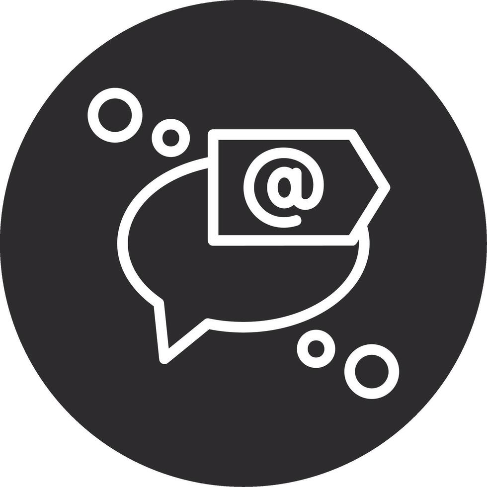 Mention or tag Inverted Icon vector