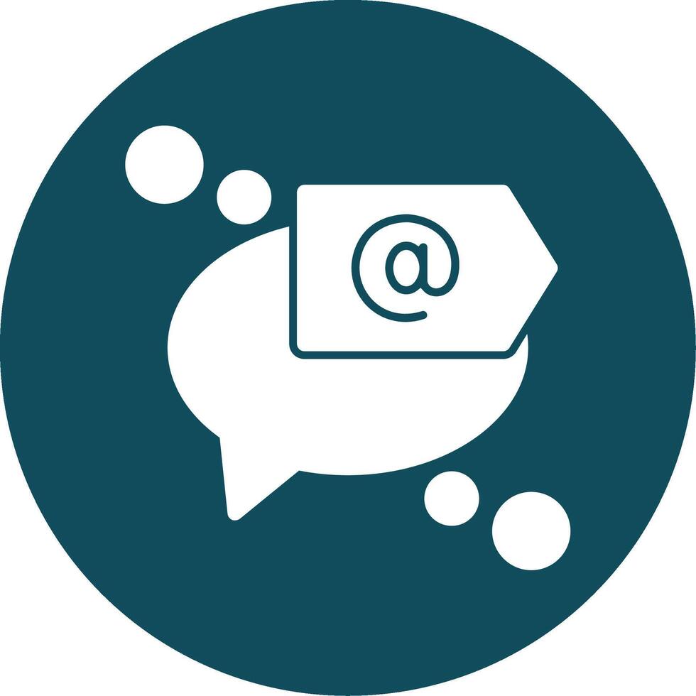 Mention or tag Glyph Circle Icon vector