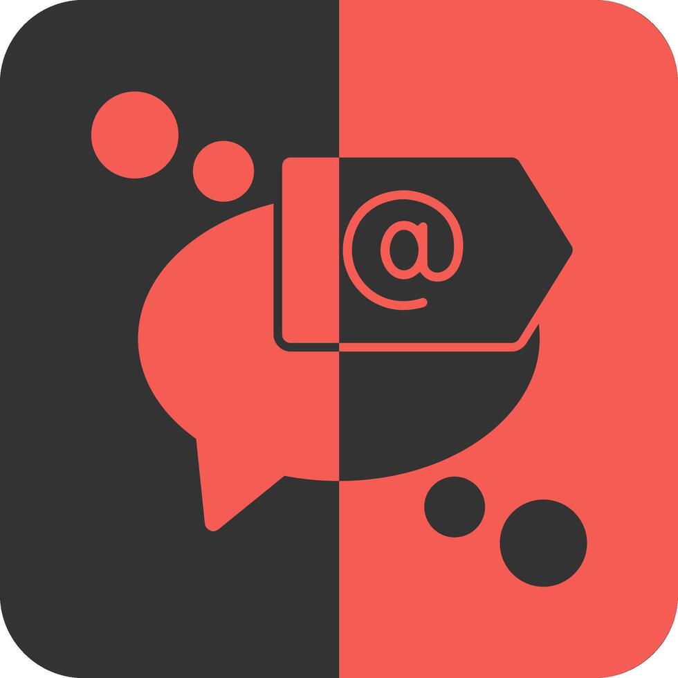 Mention or tag Red Inverse Icon vector
