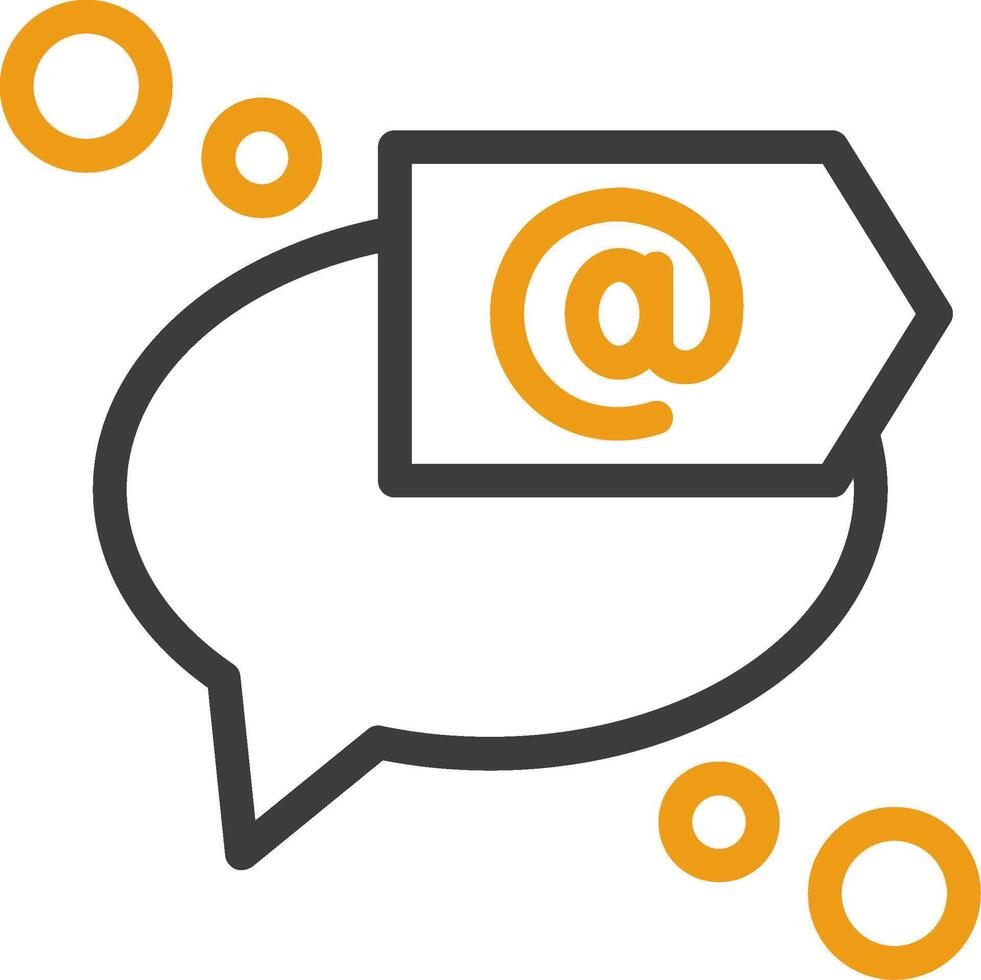 Mention or tag Line Circle Icon vector