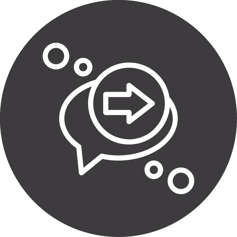 Forward message Outline Circle Icon vector