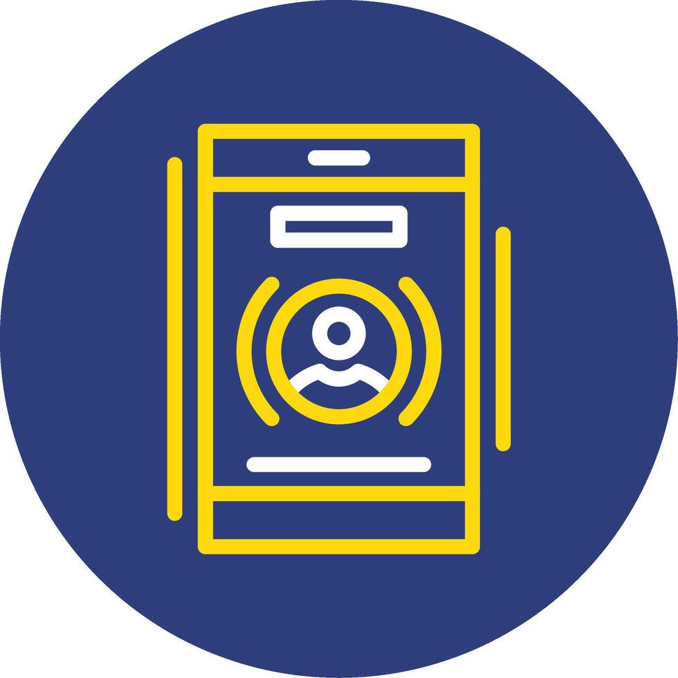 Phone call Dual Line Circle Icon vector