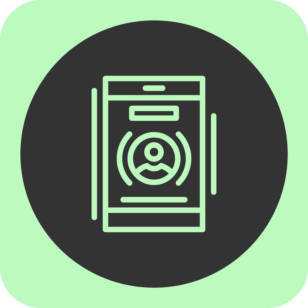Phone call Linear Round Icon vector