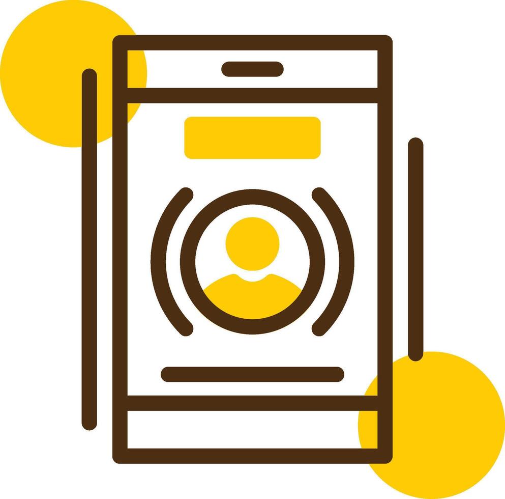 Phone call Yellow Lieanr Circle Icon vector