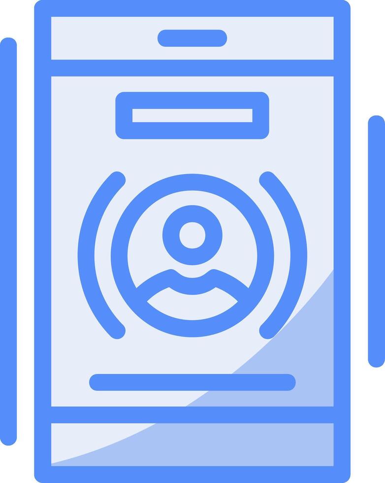 Phone call Line Filled Blue Icon vector