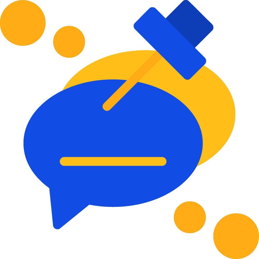 Pin message Flat Two Color Icon vector