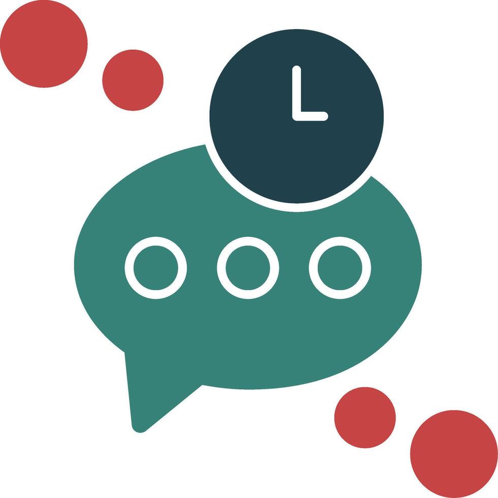 Typing timeout Glyph Two Color Icon vector