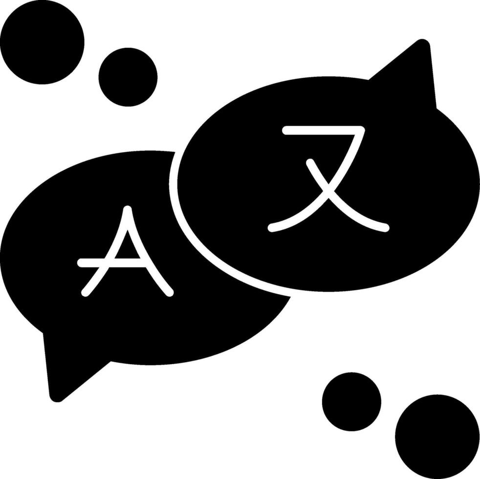 Multilingual chat Glyph Icon vector