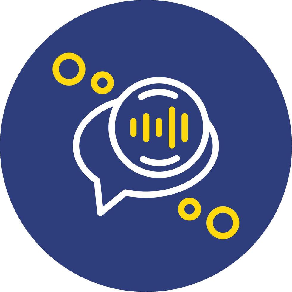 Voice recognition Dual Line Circle Icon vector