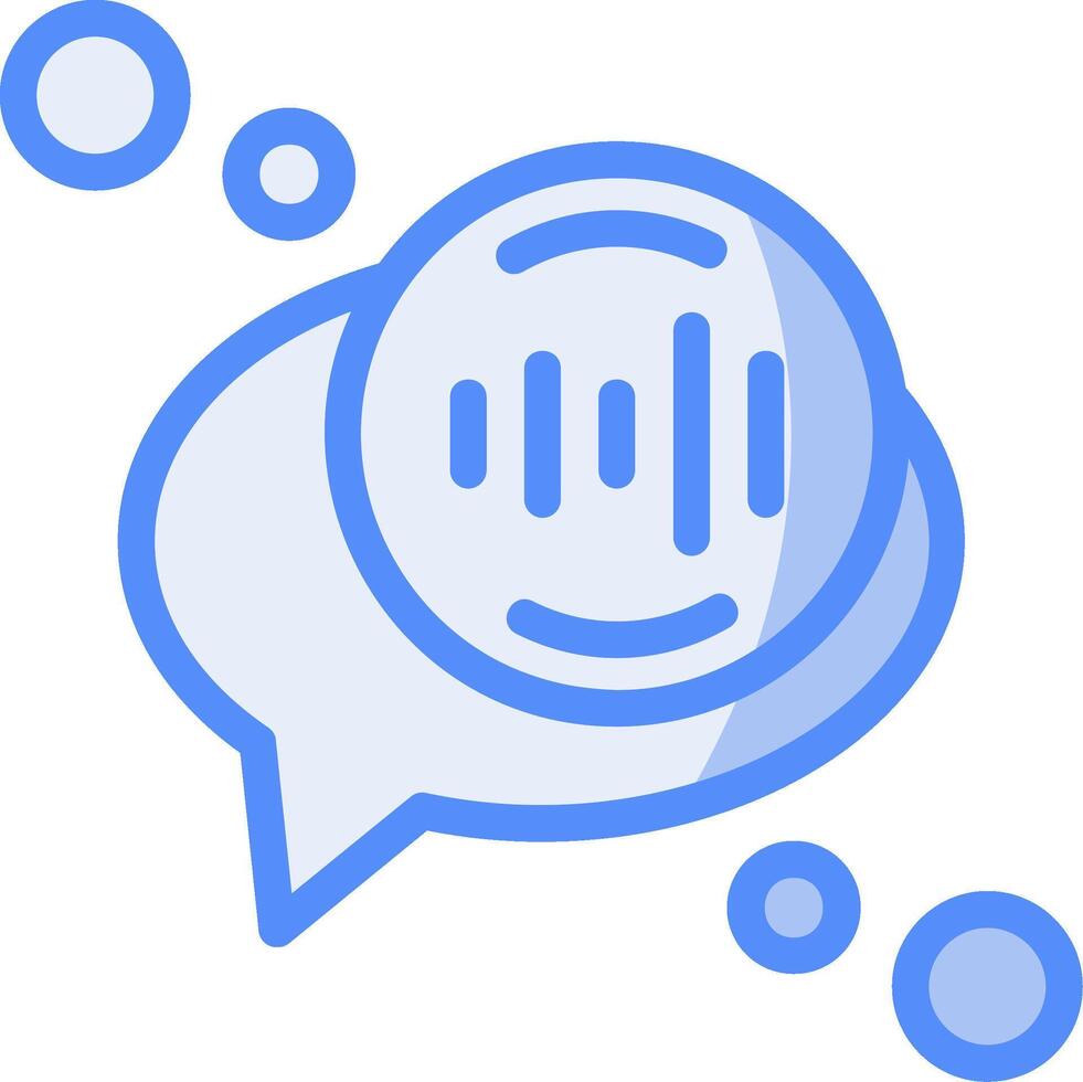 Voice recognition Line Filled Blue Icon vector