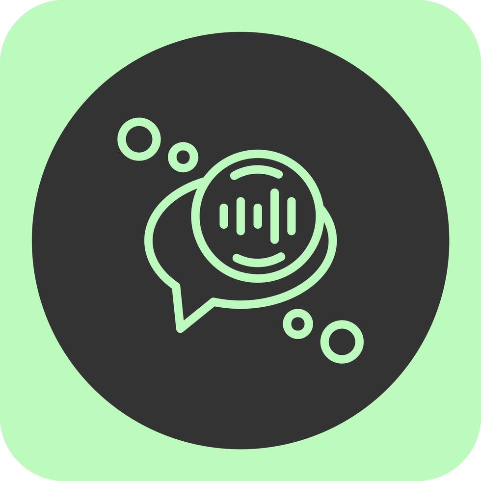 Voice recognition Linear Round Icon vector