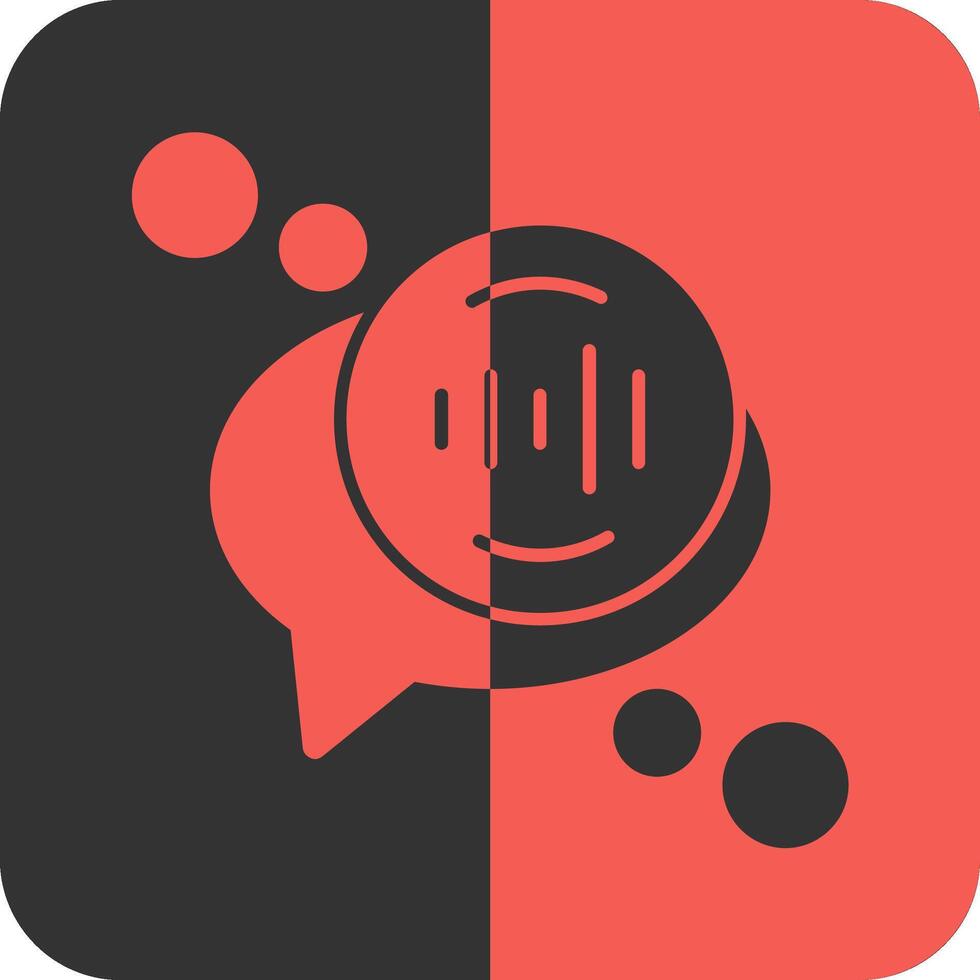 Voice recognition Red Inverse Icon vector