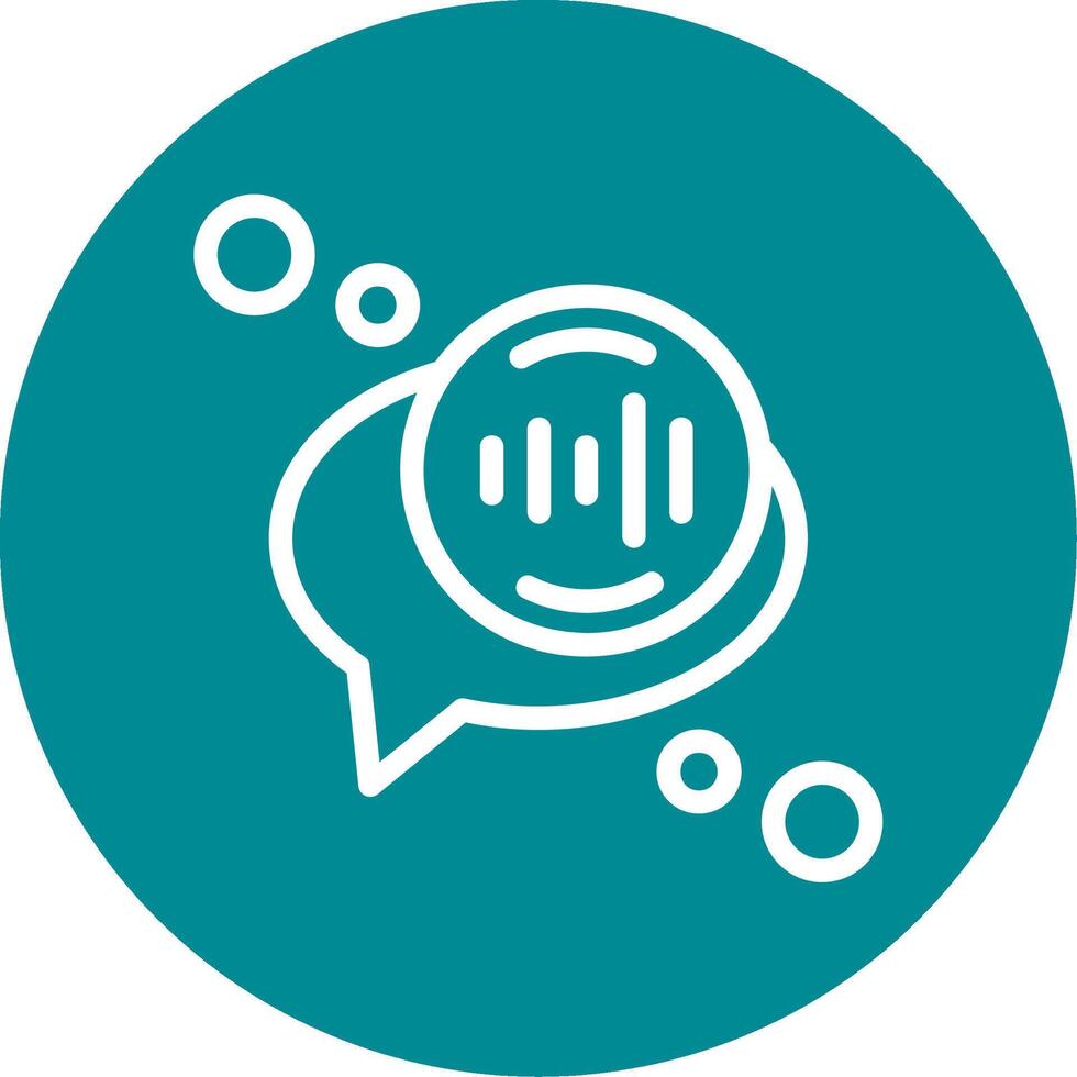 Voice recognition Outline Circle Icon vector