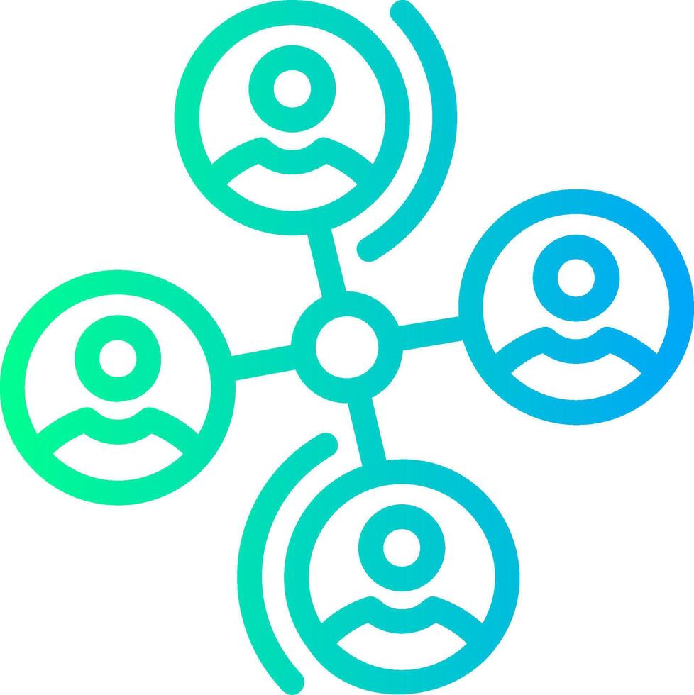 Networking Linear Gradient Icon vector
