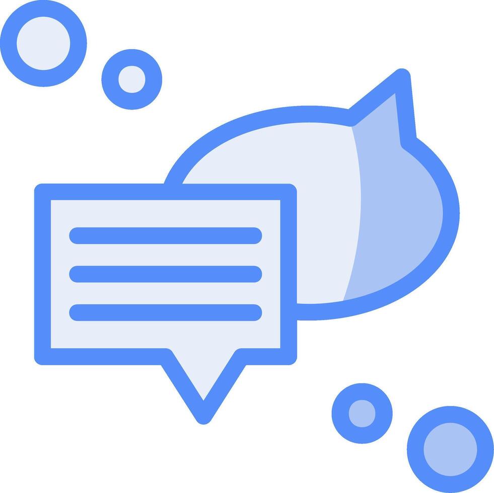 Speech bubble style Line Filled Blue Icon vector