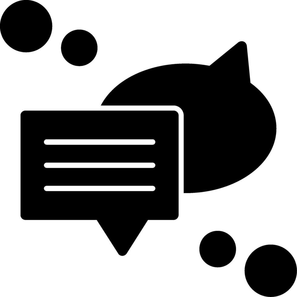 Speech bubble style Glyph Icon vector