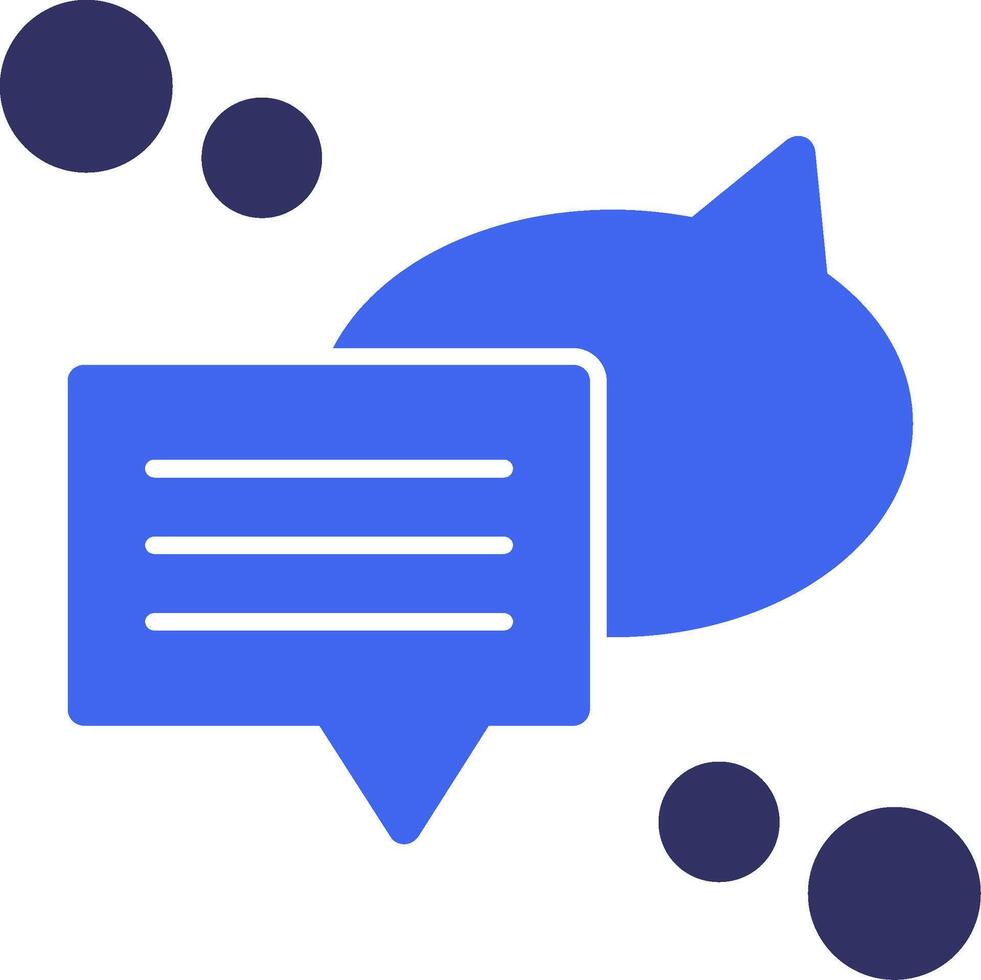 Speech bubble style Solid Two Color Icon vector