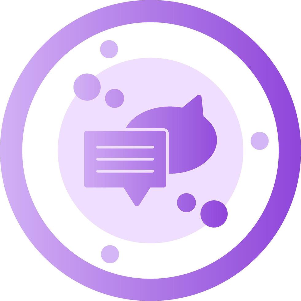 Speech bubble style Glyph Gradient Icon vector