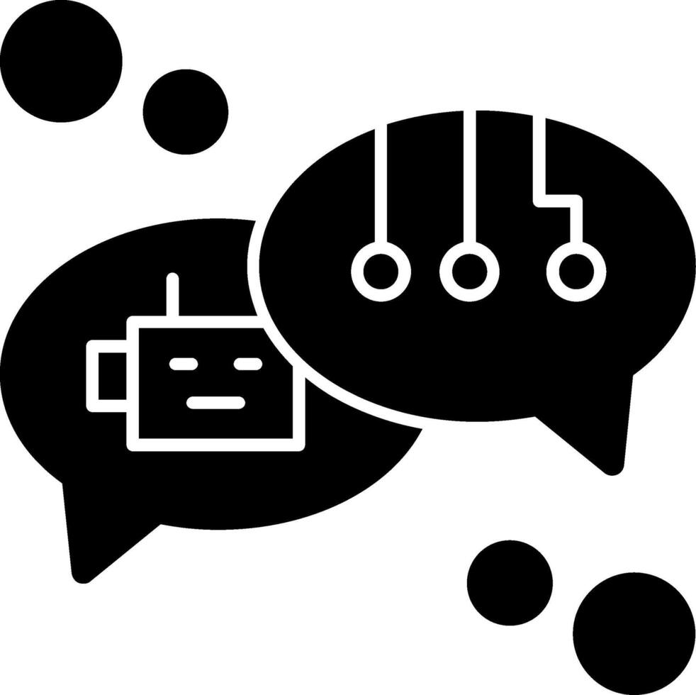 AI conversation Glyph Icon vector