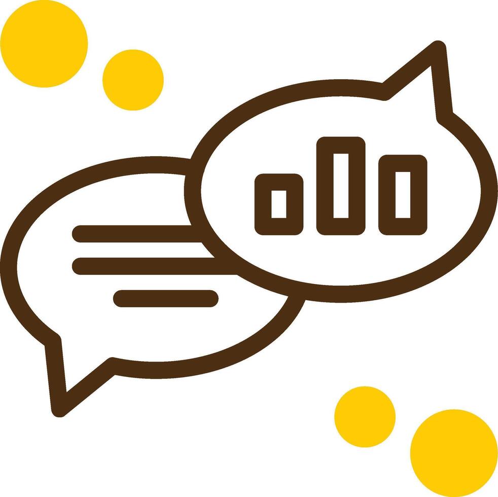 Conversation analysis Yellow Lieanr Circle Icon vector
