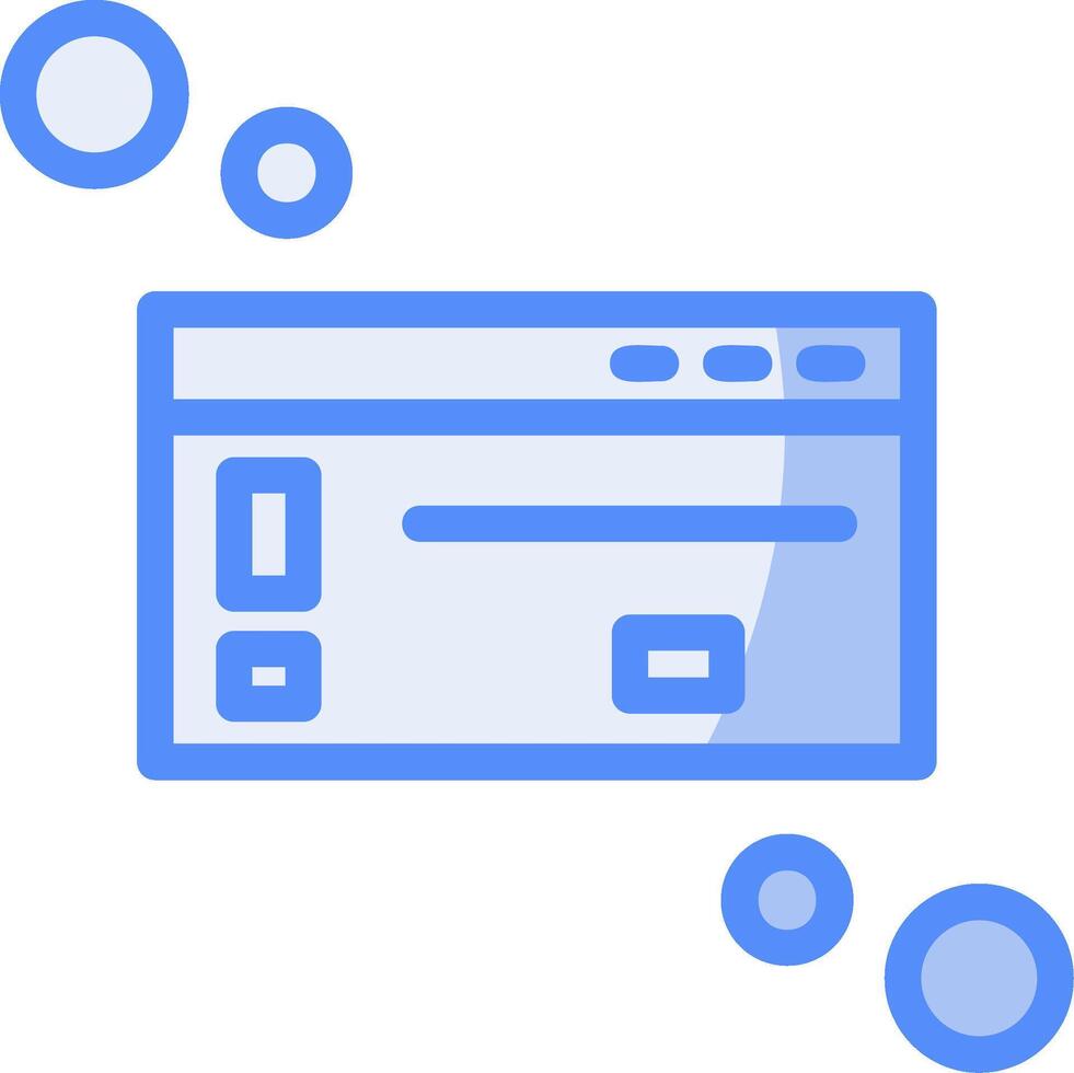 Dialog box warning Line Filled Blue Icon vector