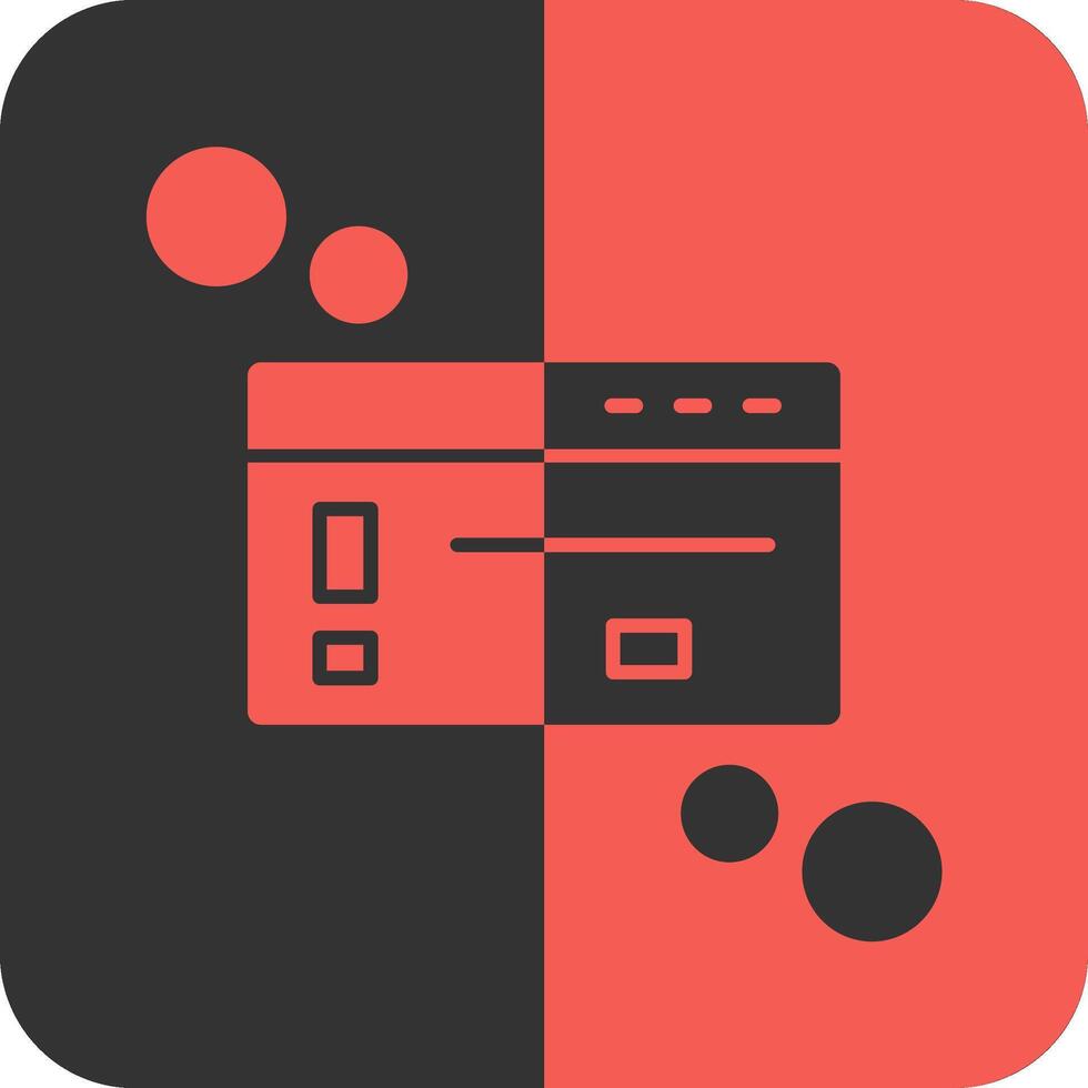 Dialog box warning Red Inverse Icon vector