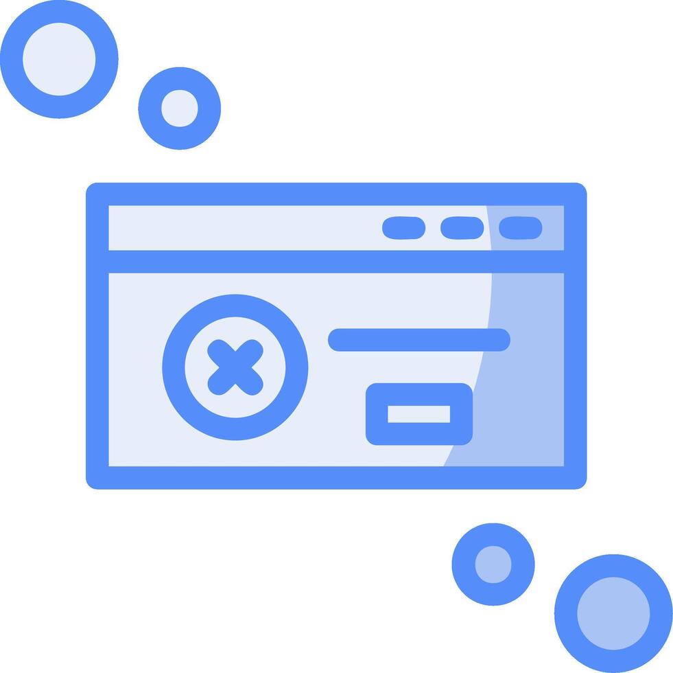 Dialog box error Line Filled Blue Icon vector