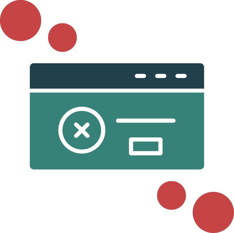 Dialog box error Glyph Two Color Icon vector