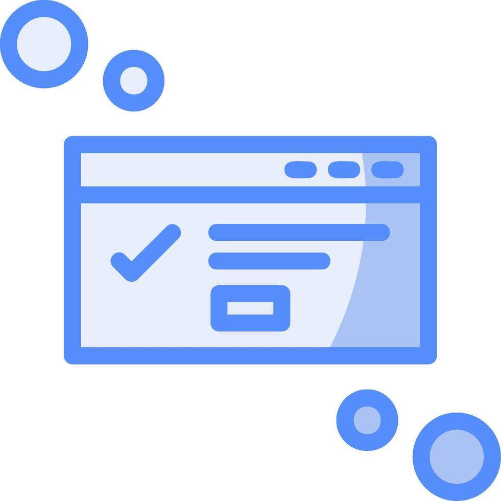 Dialog box success Line Filled Blue Icon vector