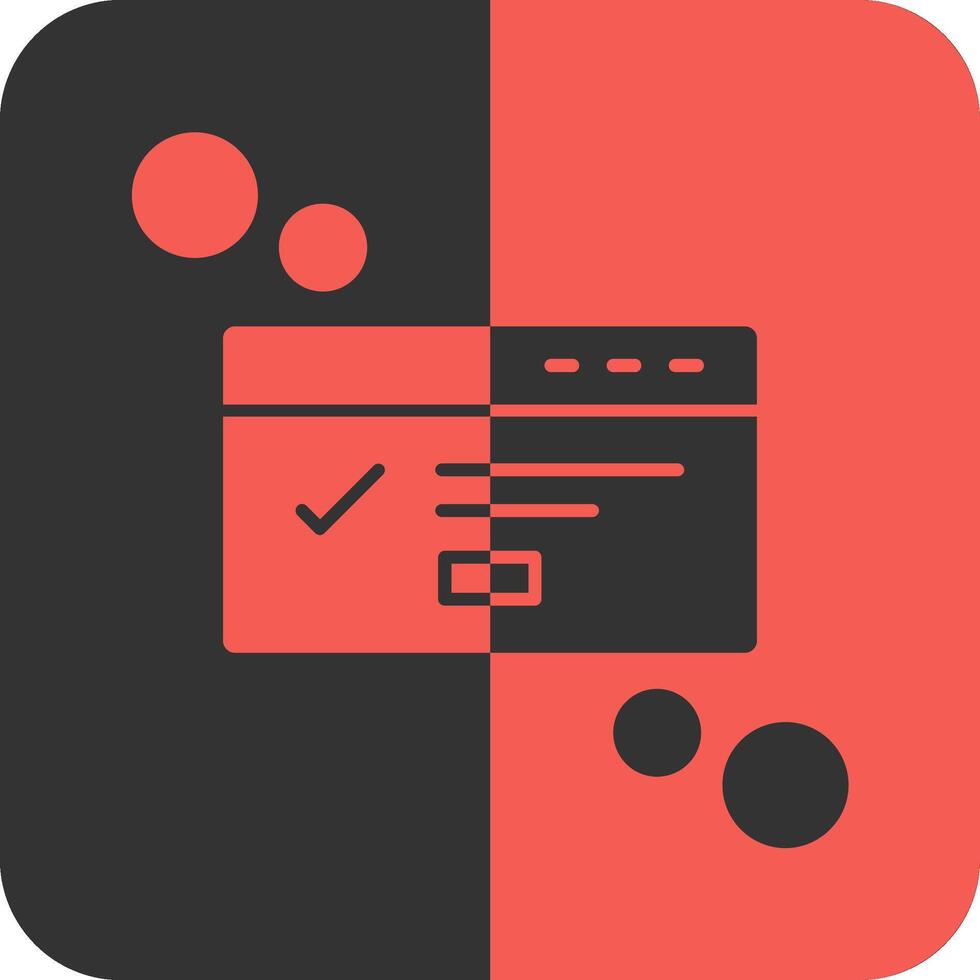Dialog box success Red Inverse Icon vector