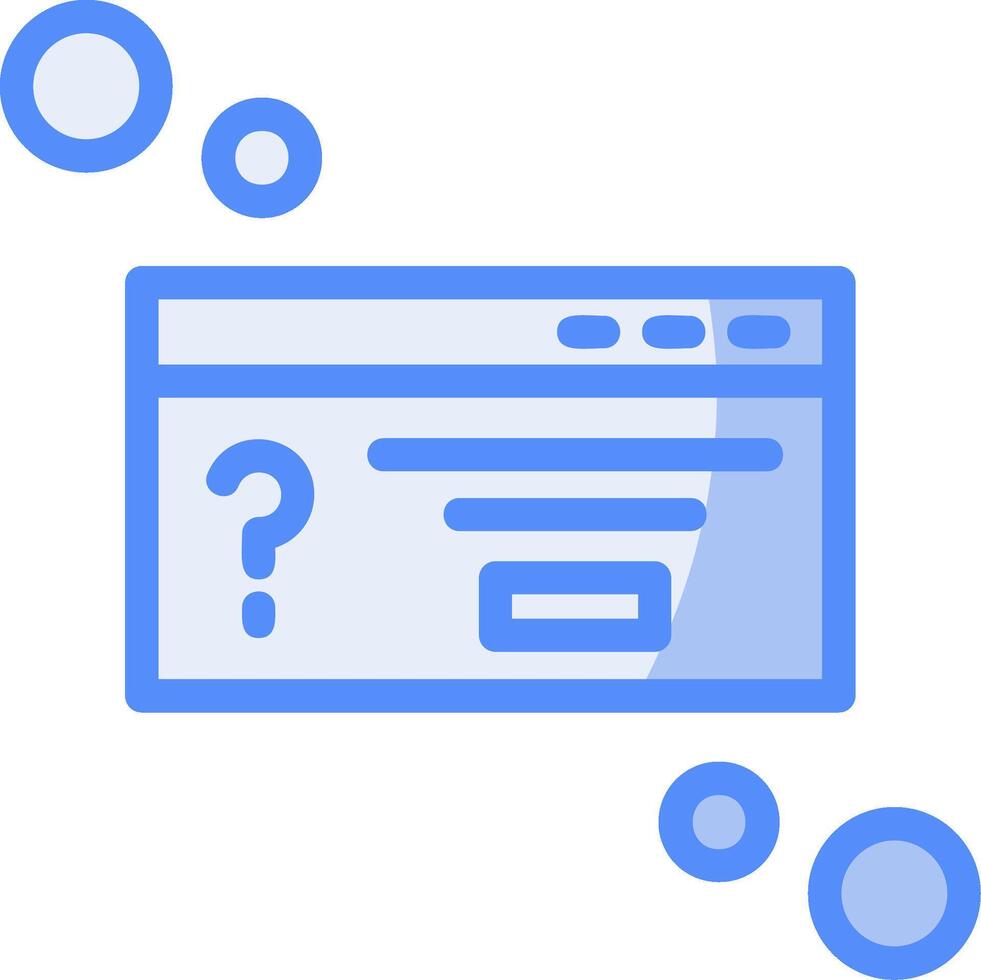 Dialog box question Line Filled Blue Icon vector