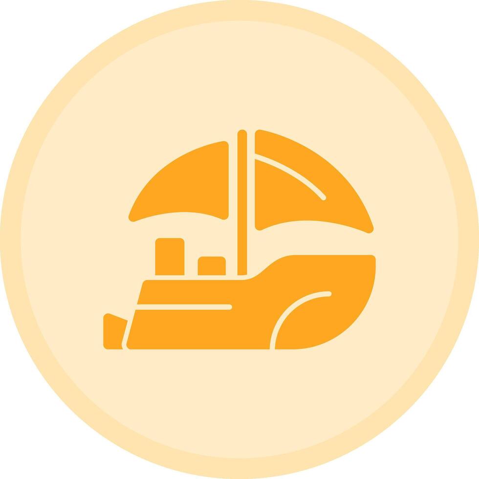 Boat Multicolor Circle Icon vector