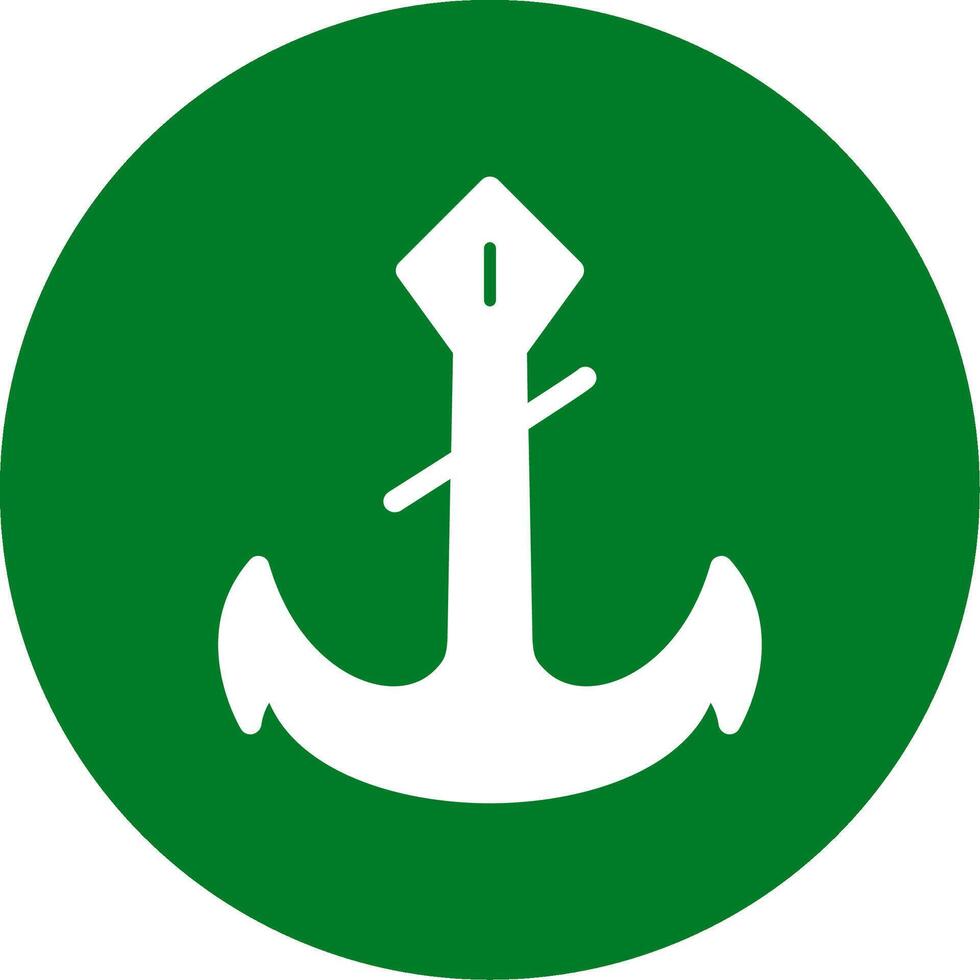 Anchor Glyph Circle Icon vector