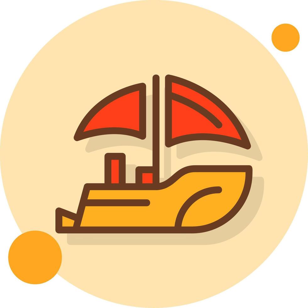 Boat Filled Shadow Circle Icon vector