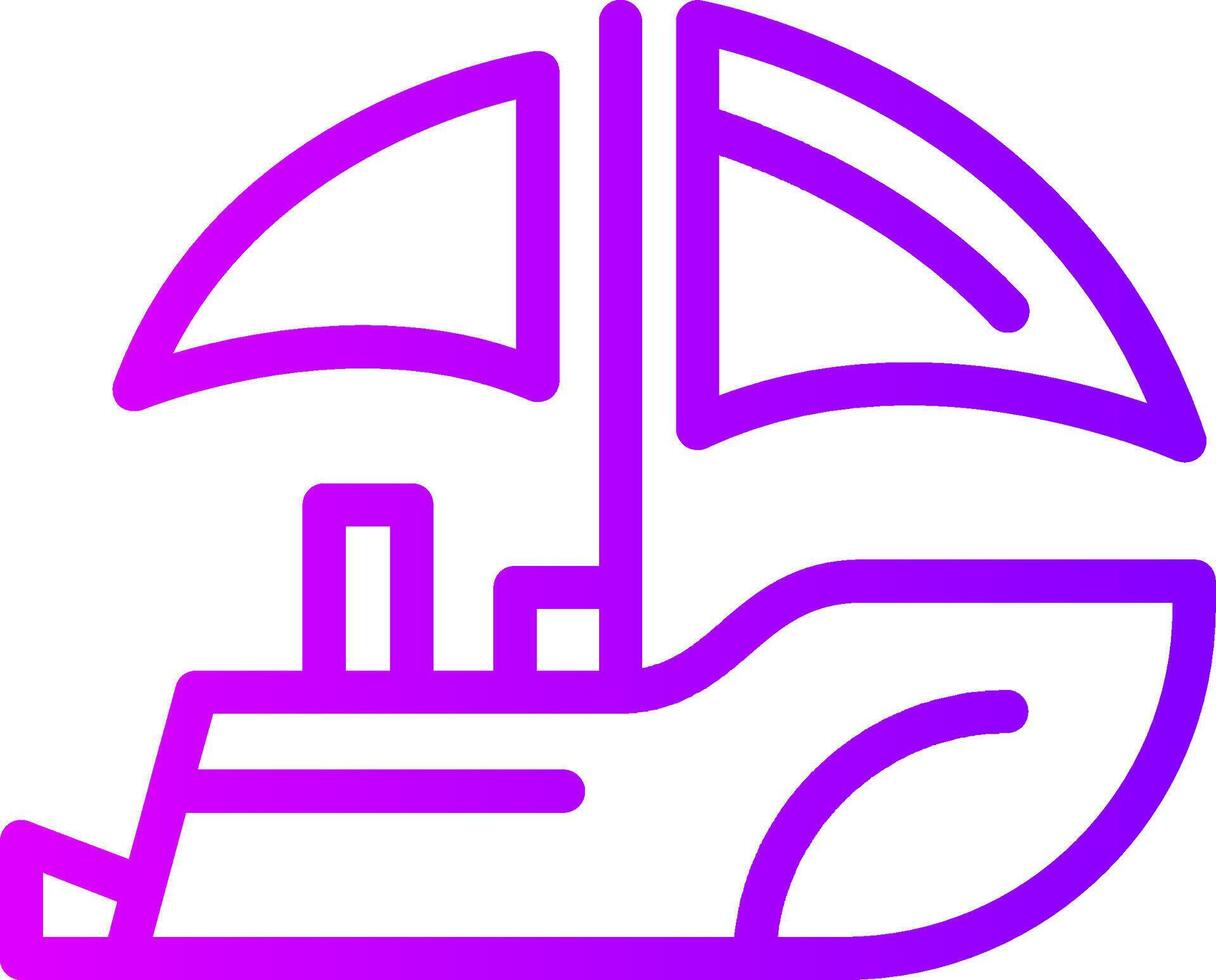 Boat Linear Gradient Icon vector