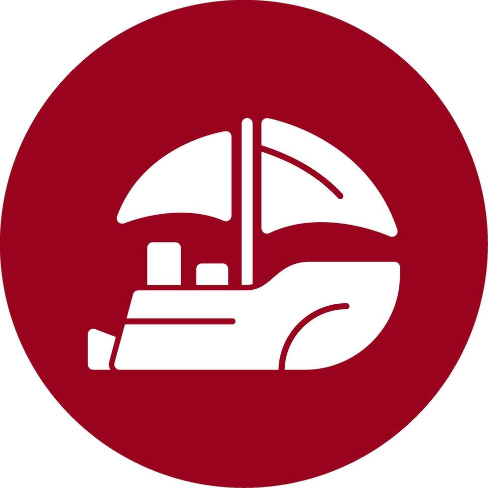 Boat Glyph Circle Icon vector