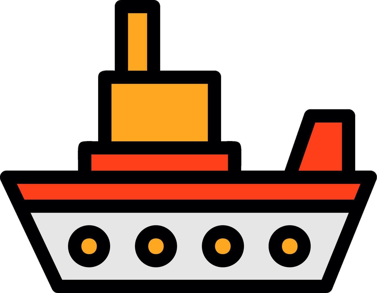 Ship Line Filled Icon vector