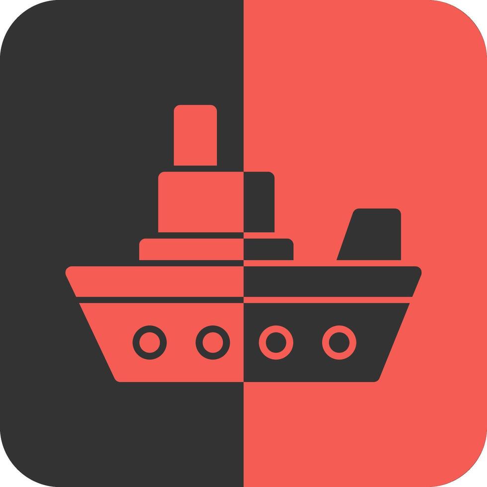 Ship Red Inverse Icon vector