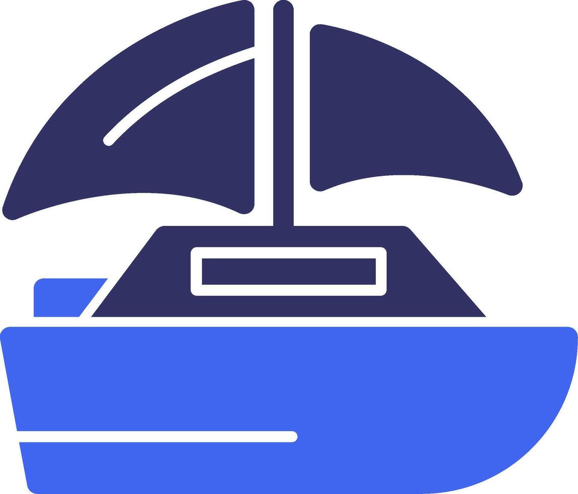 Sailboat Solid Two Color Icon vector