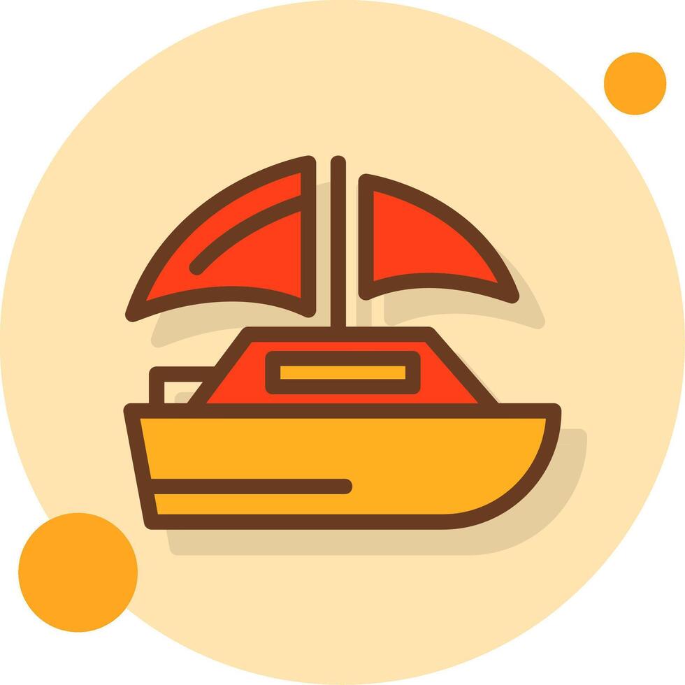 Sailboat Filled Shadow Circle Icon vector