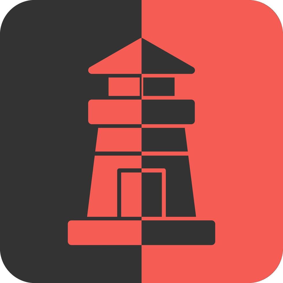 Lighthouse Red Inverse Icon vector