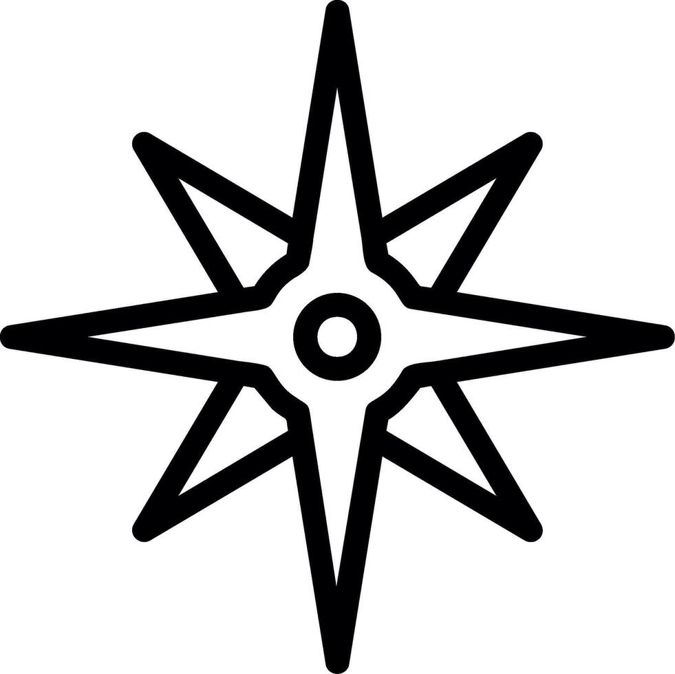 Compass rose Line Icon vector
