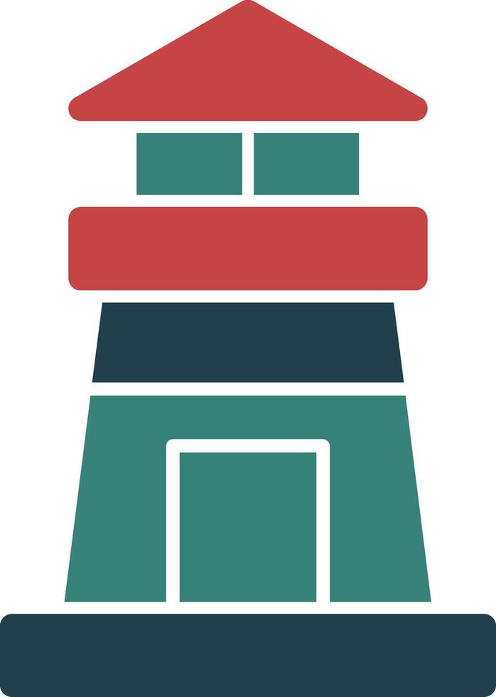 Lighthouse Glyph Two Color Icon vector