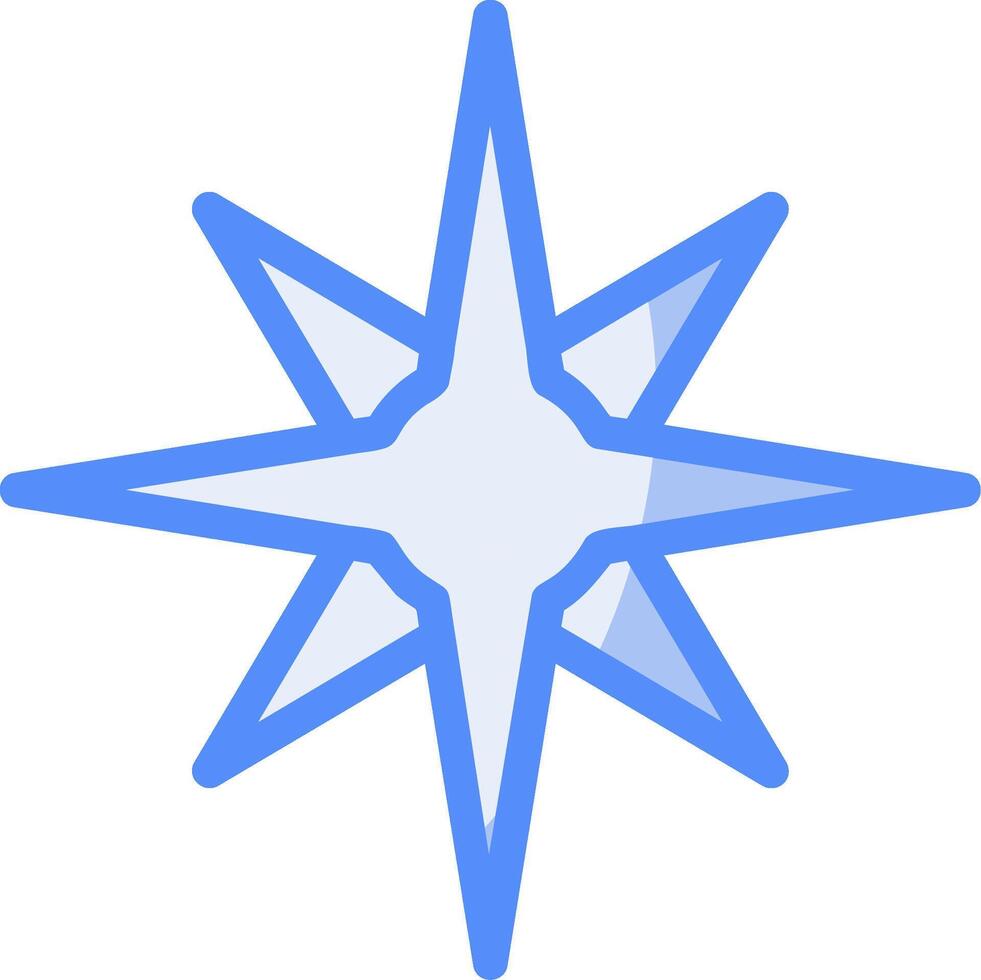 Brújula Rosa línea lleno azul icono vector
