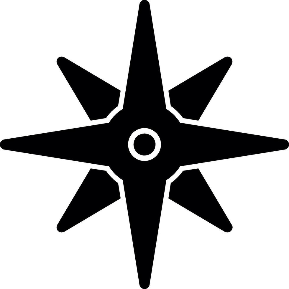 Compass rose Glyph Icon vector